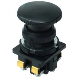 Выключатель кнопочный КЕ-021 У3 исп.2, черный, 1з+1р, гриб без фиксации, IP40, 10А, 660В