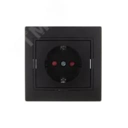 MIRA Розетка с защитой от детей керамика чёрный бархат со вставкой (10шт/120шт) Lezard