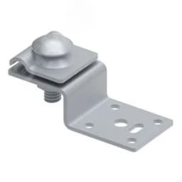 Соединитель-опора с отверстием для крепления прутка 6-10 мм на металлоконструкциях. Материал - горячеоцинкованная сталь.