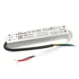 Трансформатор электронный для светодиодной ленты 30W 12V IP67 драйвер LB007 FERON 48053