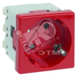 Connect Розетка с заземлением 16А 250В 45х45мм с блокировкой безвинтовые клеммы SC графит