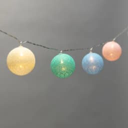 Тайские фонарики Пудра 15 м прозрачный ПВХ 10 LED теплый белый питание 2 х АА батарейки не в комплекте 303089