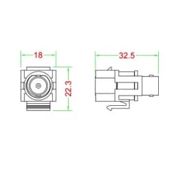 Вставка формата Keystone Jack с проходным адаптером BNC Hyperline KJ1-BNC-D-WH
