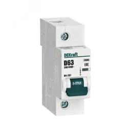 Выключатель автоматический однополюсный 63А D ВА-201 10кА Dekraft