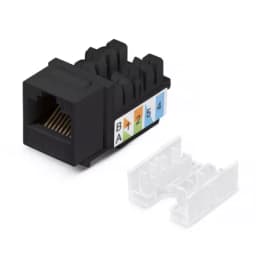 Проходной адаптер Cabeus KJ-RJ45-Cat.5e-90-SW-BK (RJ45-DIDC, CAT.5E, UTP, Keystone Jack) (10101c)