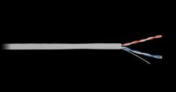 Кабель U/UTP 2 пары, Кат.5, одножильный, CCA, внутренний, PVC, серый, 305м NETLAN CCA-UU002-5-PVC-GY