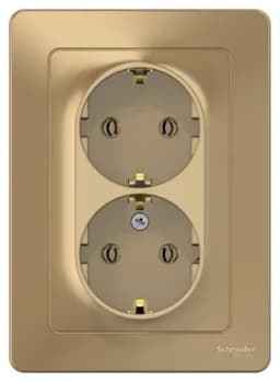 Розетка 2-м СП Blanca 16А IP20 250В с заземл. без защ. шторок титан SE BLNRS001024