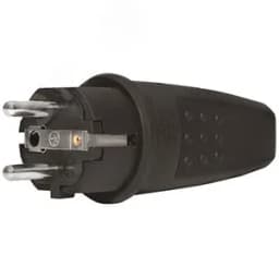 Вилка прямая однофазная (каучук) "UNIVERSAL"