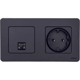 Розетка компьютерная Inspiria RJ45 кат.5E UTP антрацит Leg 673828