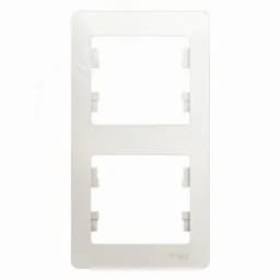 GLOSSA Рамка 2 поста вертикальная перламутр