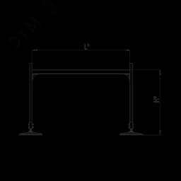 Опорная конструкция для горизонтальных прямоугольных воздуховодов и металлических лотков кабеленесущих систем TECHNORAPTOR FOOT 1500х1000 HD КМ-профиль