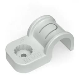 Крепеж-скоба пластиковая односторонняя для прямого монтажа серая в п/э d32 мм (5шт/300шт уп/кор)