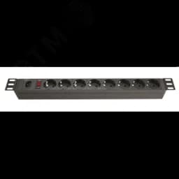 Блок розеток для 19дюймовых шкафов 8 розеток Schuko выключатель DKC