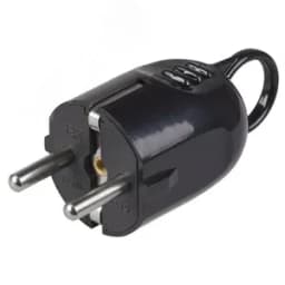 Евровилка угловая с ушком черная 16А