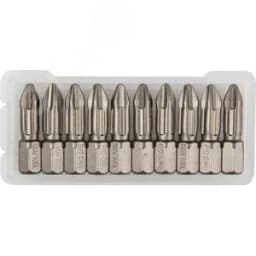 Биты "X-DRIVE" торсионные кованые, обточенные, , Cr-Mo сталь, тип хвостовика C 1/4", PH2, 25мм, 10шт