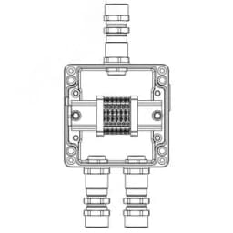 Взрывозащищенная клеммная коробка из алюминия TBE-A-12-(6xCBC.2)-2xKA2MHK(A)-1xKA2MHK(C)1Ex e IIC Т5 Gb / Ex tb IIIC T95°C Db IP66