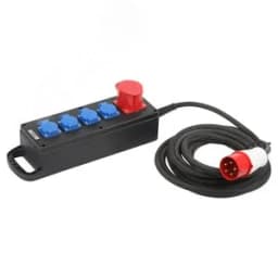 Удлинитель силовой IND380-U-5e-5x2,5-10m-IP44 380В на каучуковой колодке 5 розеток 1xCEE 5P/4xSCHUKO 10м КГ 5x2,5 Б0057316 ЭРА