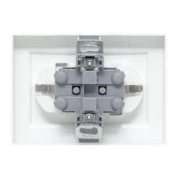 Розетка 2-м СП Минск 16А IP20 с заземл. защ. шторки бел. Basic EKF ERR16-128-100