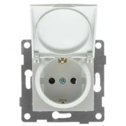 Розетка однопостовая Ugra с/з с з/ш и крышкой, механизм, 16А, 250В, жемчуг