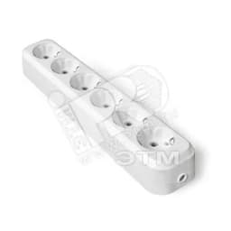 Колодка 6 гнезд с заземлением AБС-пластик Универсал