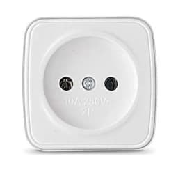 Розетка 1-м ОП Электра 10А IP20 без заземл. бел. Союз 0011