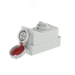 Розетка наружной установки IP67 16А 3P+E 400В с механической блокировкой и боковым расположением разъема