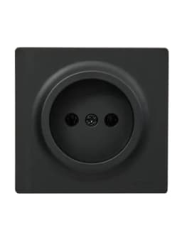 Розетка 1-мест. без заземл. LETO ПБТ черн. бархат LEZARD 752-4200-121B