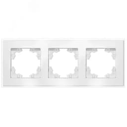 Афина рамка стеклянная трехместная универсальная белая (еврослот)