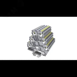 Клемма TP земля, 3-уровневая угловая,с уравниванием потенциала, с держателем маркировки, Push-in, сечение 2,5 мм. кв., желто-зеленая