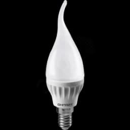 Лампа светодиодная LED 6вт E14 белый матовая свеча на ветру