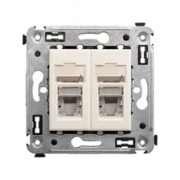 Avanti Розетка RJ-45 в стену, 5e двойная экранированная, "Ванильная дымка" DKC