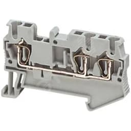 Клеммник пружинный проходной 2.5мм.кв 3 точки подключения оранжевый