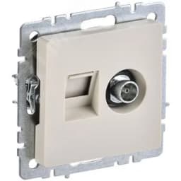 BRITE Розетка двойная TV+RJ45 кат.5E РТВ/РК12-БрКр бежевый