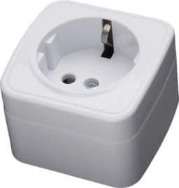 Розетка STEKKER PST1650120 накладная одноместная с заземляющим контактом пластик АВS 250В 16А IP20 белая серия Basic 39033