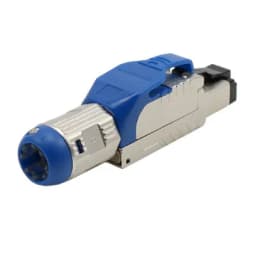 Коннектор Hyperline PLUE-8P8C-S-C8-SH-BL (RJ45, CAT.8, экранированный, полевая оконцовка)