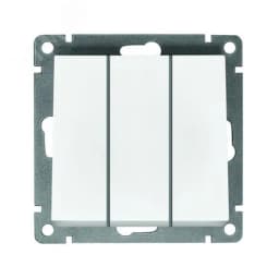 Выключатель трехклавишный UNIVersal серия Афина, с/у, 10А, 220В, механизм, белый (еврослот)