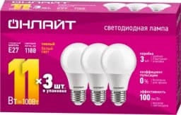 Лампа светодиодная 90 602 OLL-A60-11-230-2.7K-E27-PACK3 ОНЛАЙТ 90602