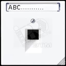 Крышка для одинарной телефонной и компьютерной розетки UAE с полем для надписи слоновая кость