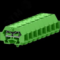 Клемма TB 2-2 с бок. подключ. с защелк. ножками, зеленая