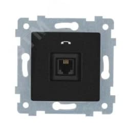Мария Механизм розетки низковольтной телефонной скрытой установки РТ1-456 Антрацит 110036 Кунцево