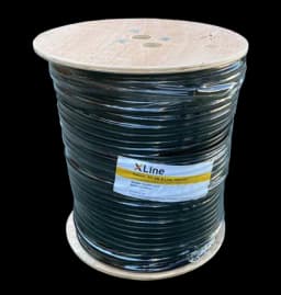 Кабель RG-6M X-Line, с тросом 1.2 мм, черный, 305 м