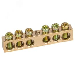 Шина NO-122-13 PEN земля-ноль 6х9мм 6/1 латунная с креплениями по центру