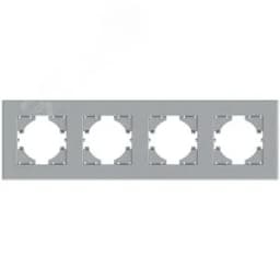 Рамка City 4-местная, серебро