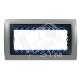 Рамка с суппортом на 5 узких модулей, S82C, алюминий - графит Simon