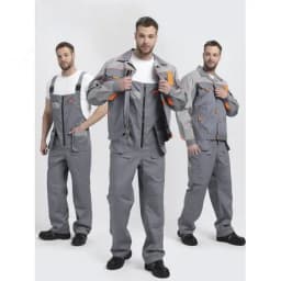 Костюм Союз-Профессионал-2 CH МВО (тк.Смесовая,240) п/к, серый/св.серый/оранжевый, р. 60-62/194-200