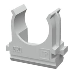 Крепеж-клипса для труб АБС-пластик в п/э d20 мм (100шт/1500шт уп/кор) Промрукав