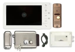 Комплект видеодомофона для дома с электромеханическим замком и уличным блоком питания Уралкам