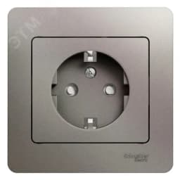 GLOSSA розетка с заземлением со шторками в сборе платина Systeme Electric