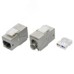 Модуль Keystone RJ45 CAT 5E экранированный (STP). 180 градусов. серебристый DKC
