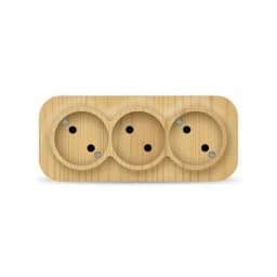 Розетка 3-м ОП 10А IP20 без заземл. сосна IONICH 1455